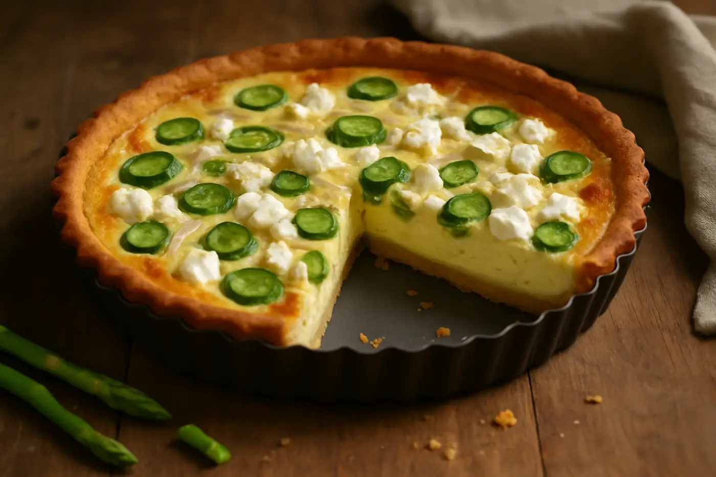 Asparagus and Goat Cheese Quiche