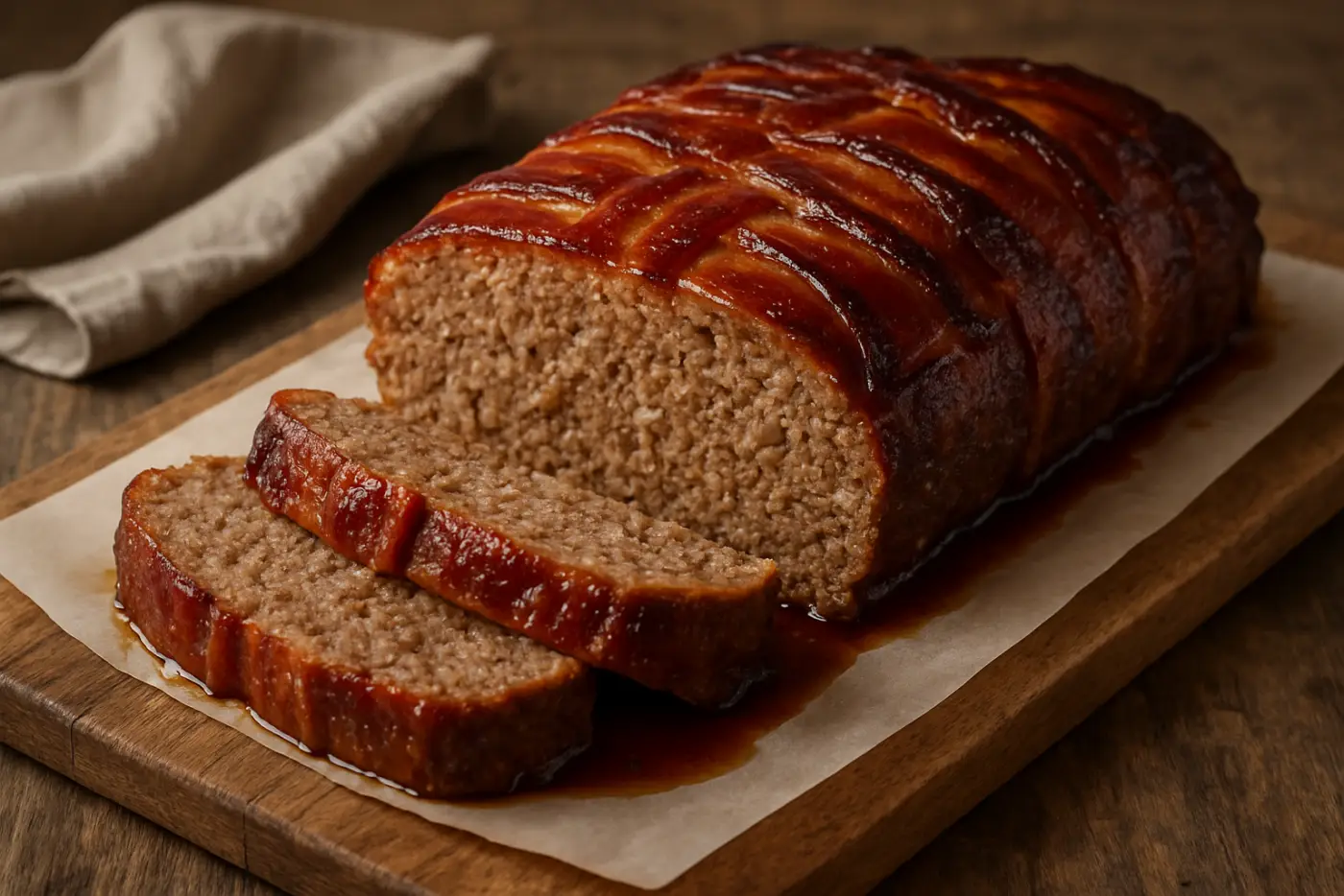 Bacon-Wrapped Meatloaf with Brown Sugar Glaze