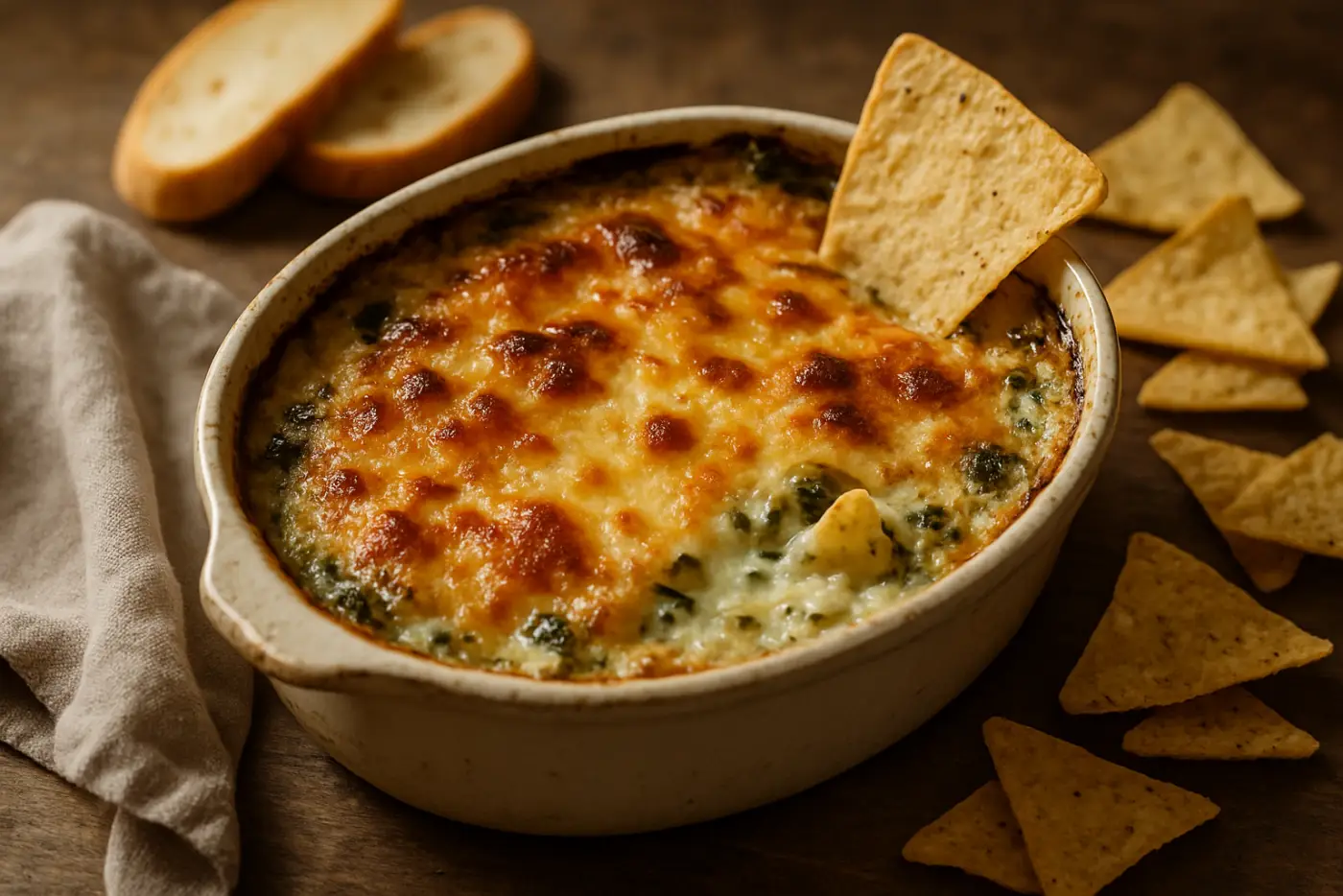 Baked Spinach Artichoke Dip with Parmesan