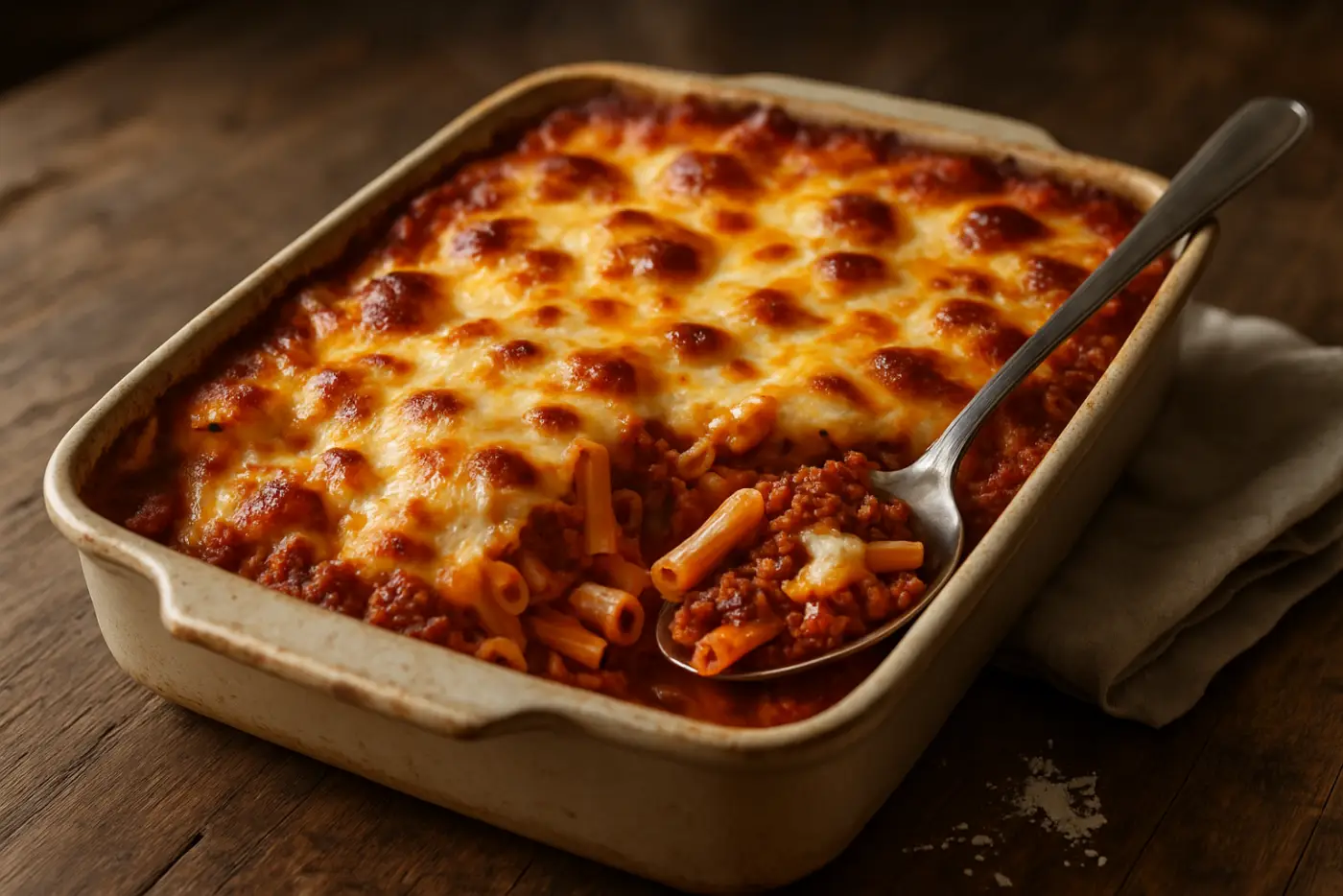 Baked Ziti with Ground Beef and Ricotta