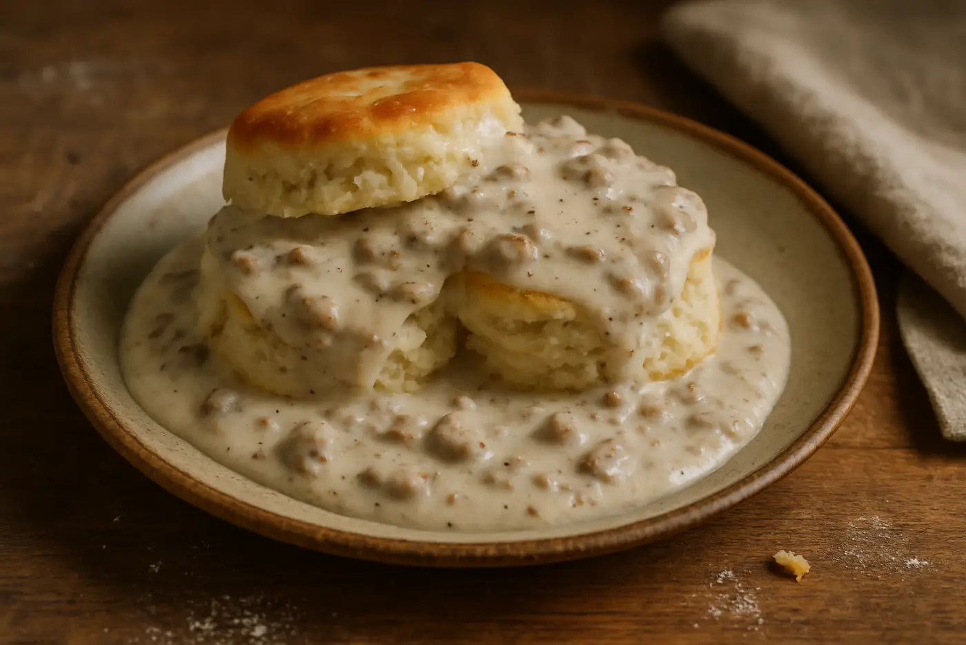 Buttermilk Biscuits and Sausage Gravy