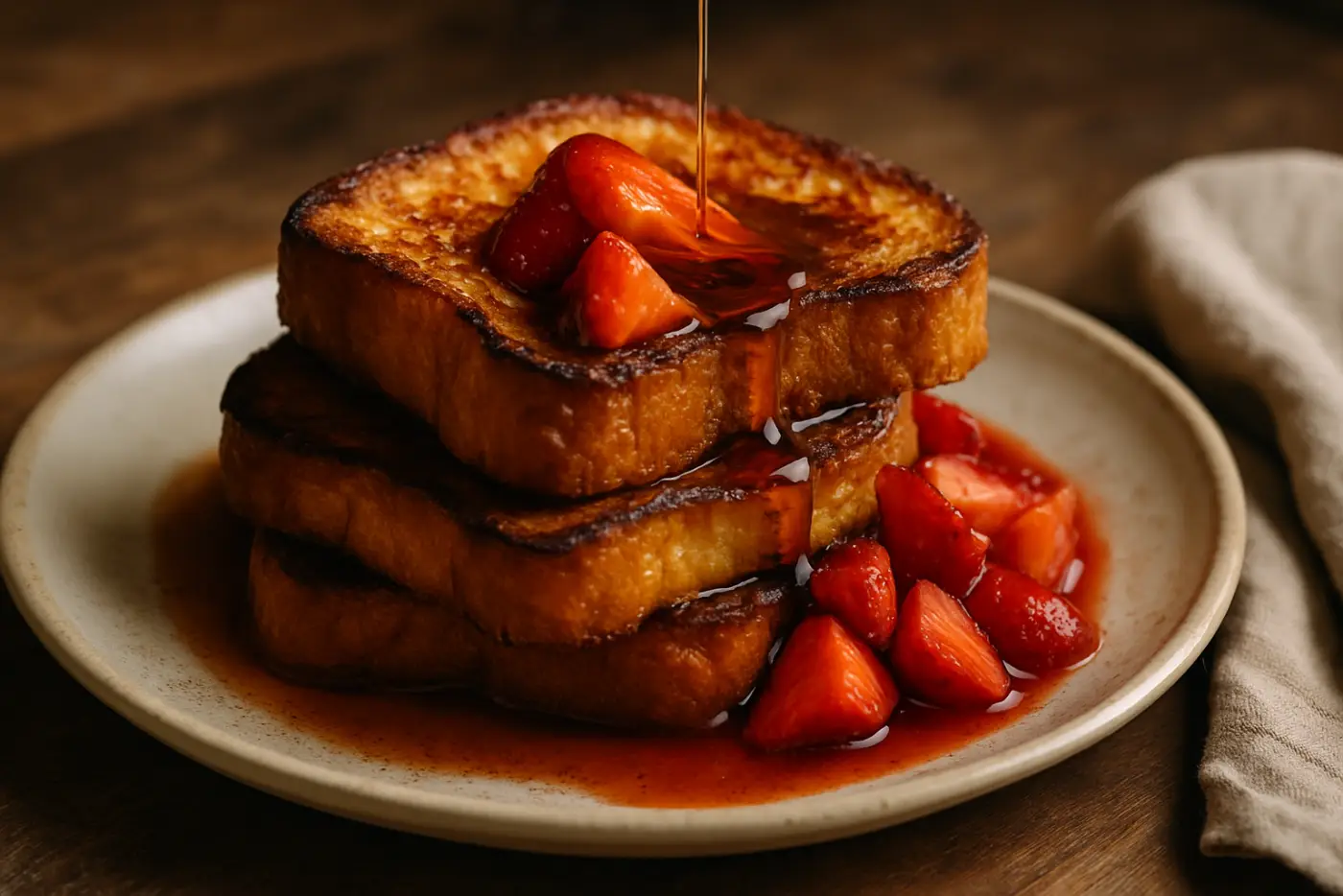 Brioche French Toast with Macerated Strawberries