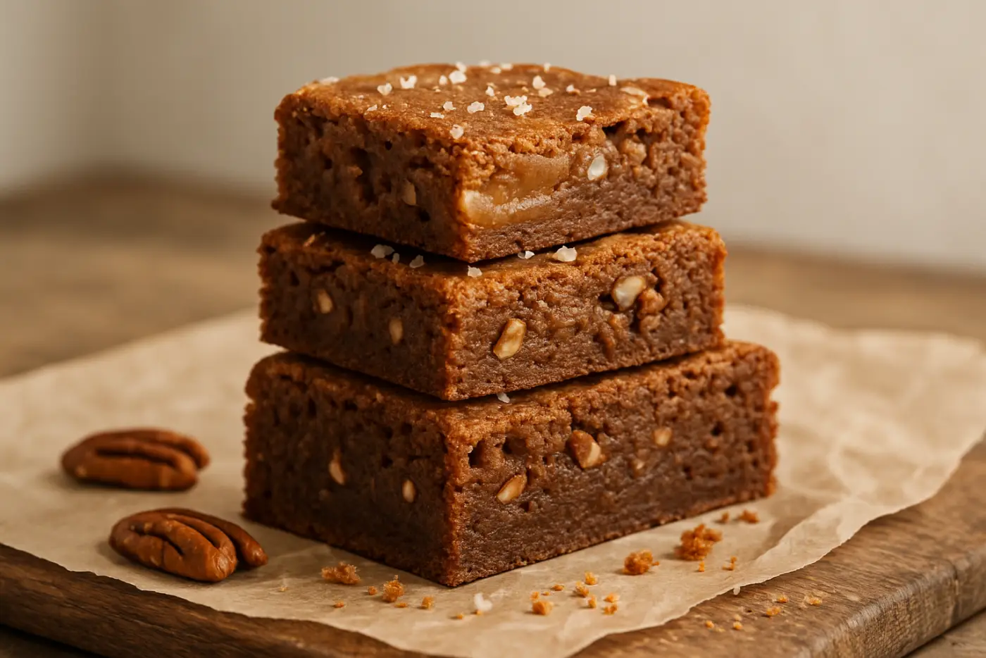 Butterscotch Blondies with Toasted Pecans