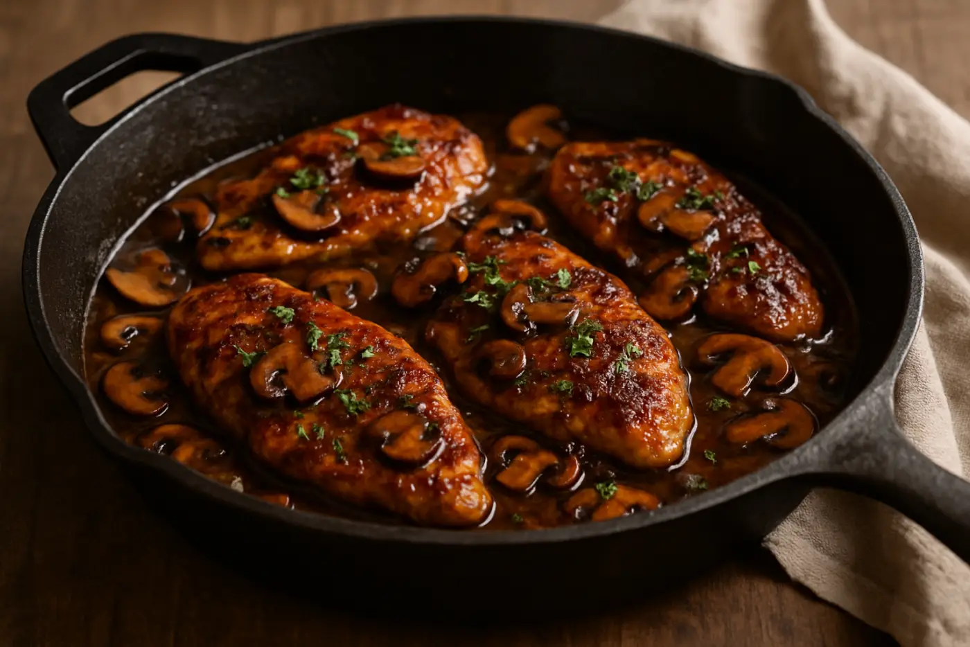 Skillet Chicken Marsala with Cremini Mushrooms
