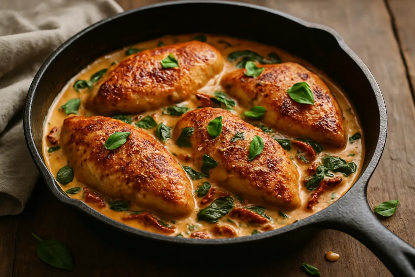 Creamy Sun-Dried Tomato Chicken with Parmesan