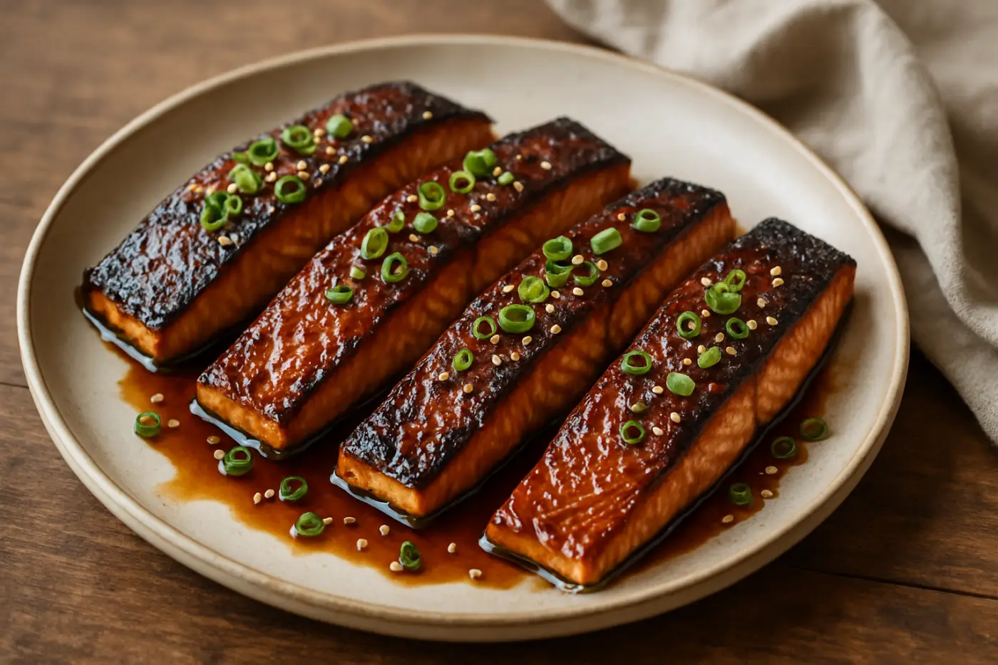 Crispy Air Fryer Salmon with Honey-Soy Glaze