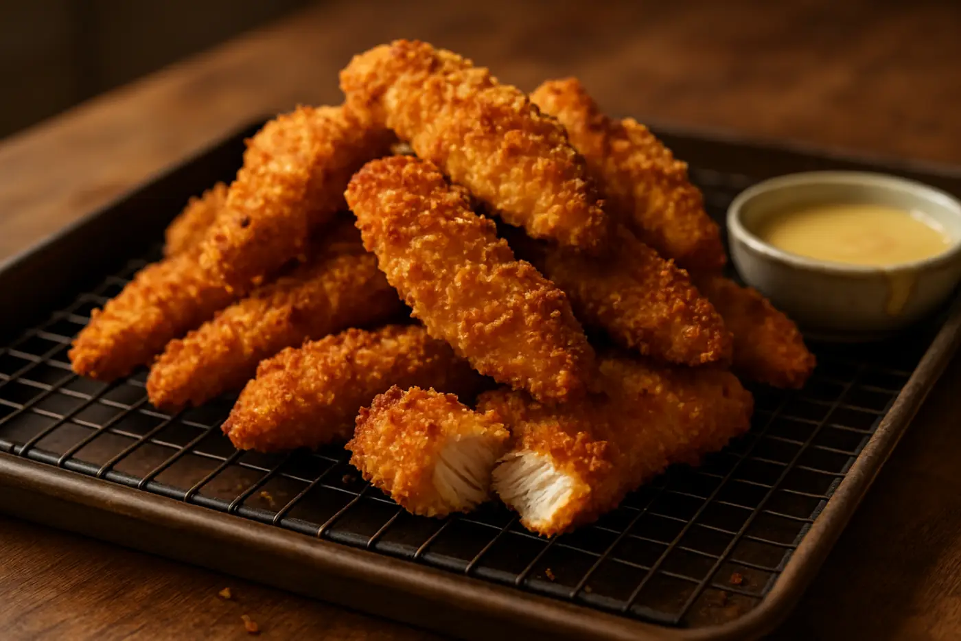 Crispy Baked Chicken Tenders with Honey Mustard