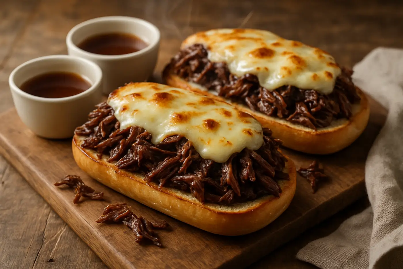 Oven-Braised French Dip Sandwiches with Provolone