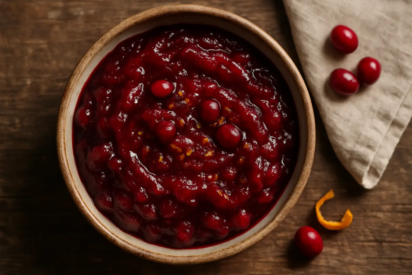 Fresh Cranberry Sauce with Orange and Ginger