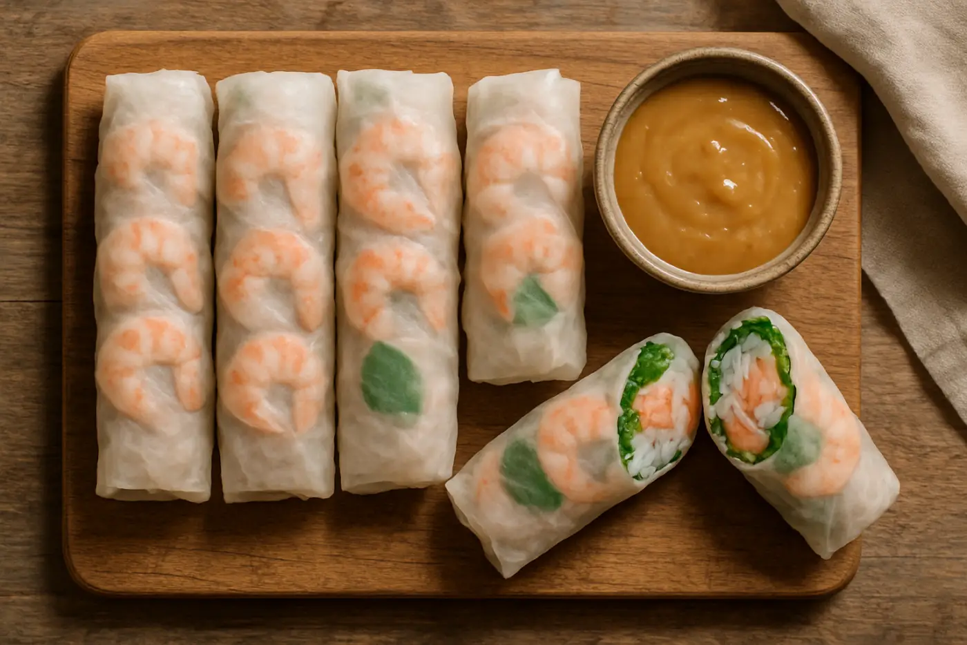 Fresh Spring Rolls with Peanut Sauce