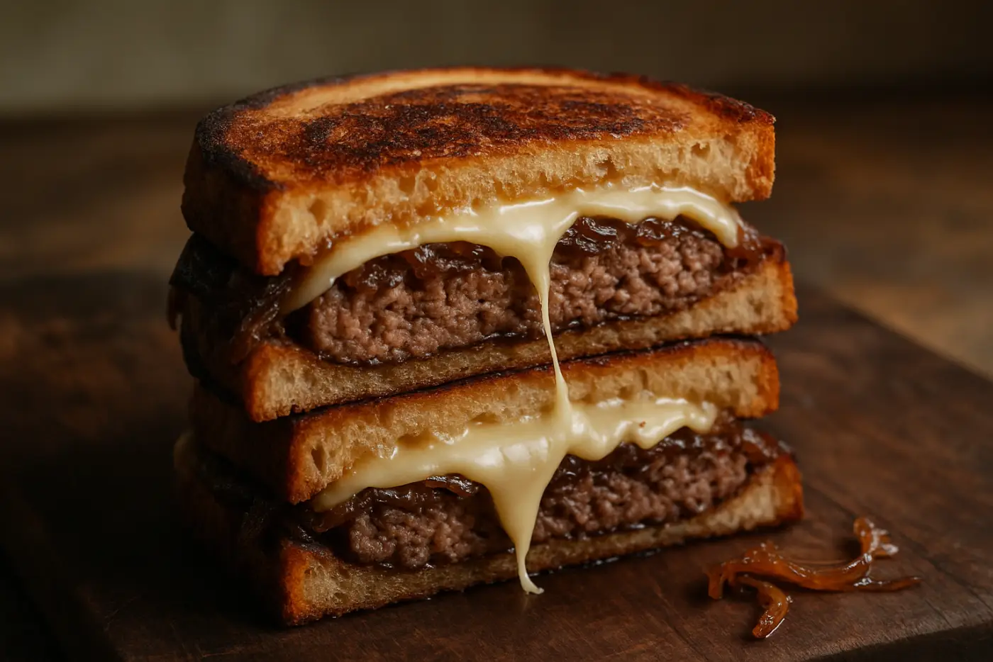 Griddled Patty Melt with Caramelized Onions