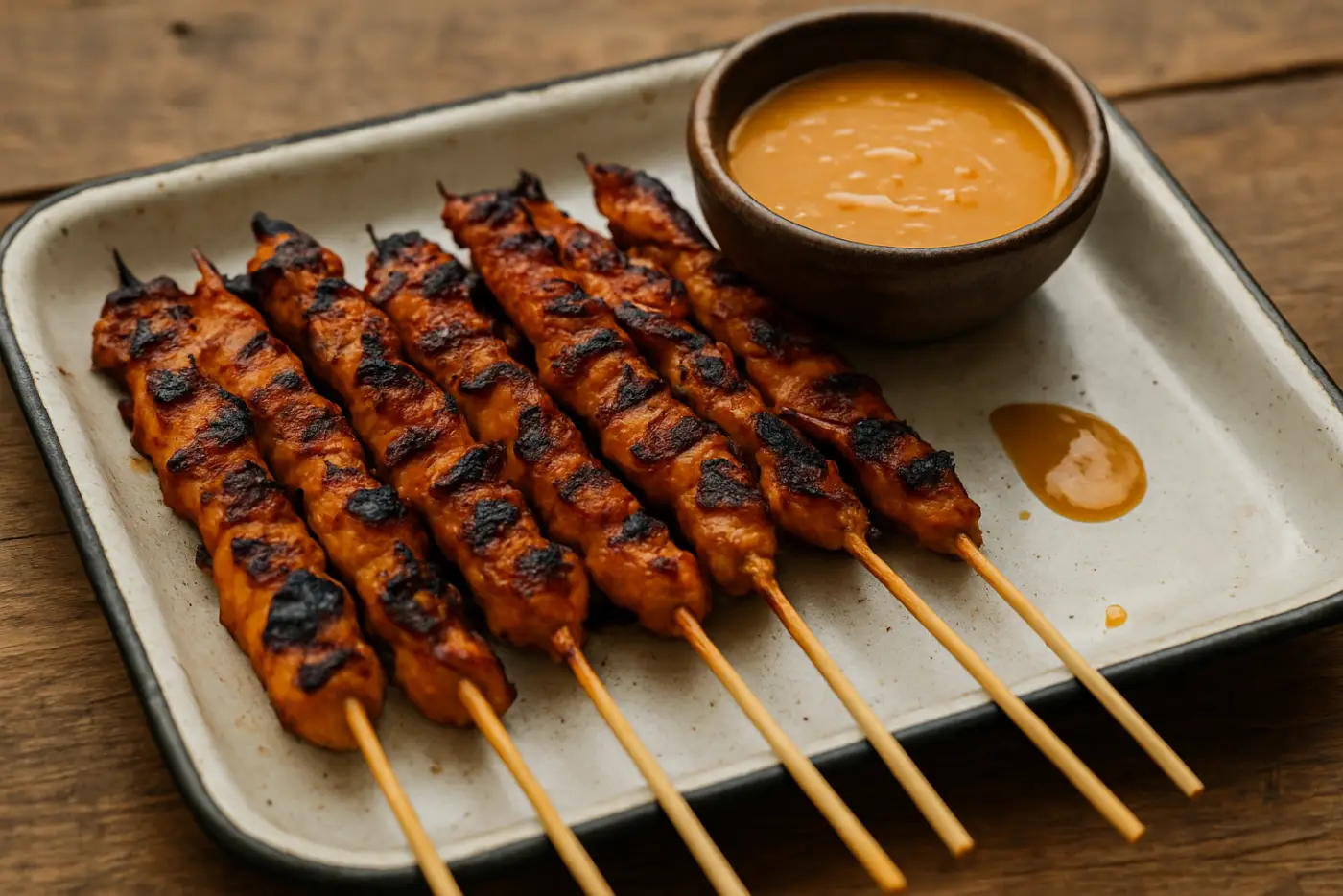 Grilled Chicken Satay with Peanut Sauce