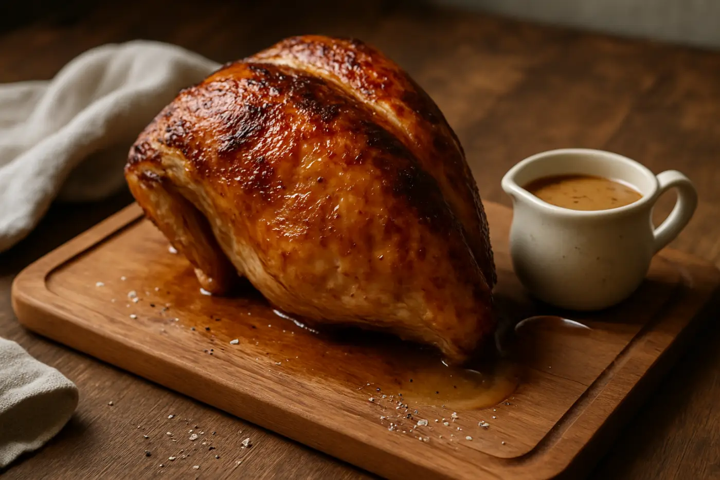 Herb-Buttered Roast Turkey Breast with Pan Gravy
