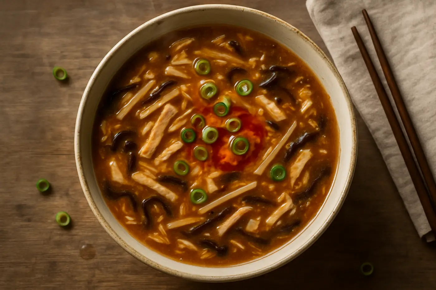 Hot and Sour Soup with Pork and Wood Ear Mushrooms