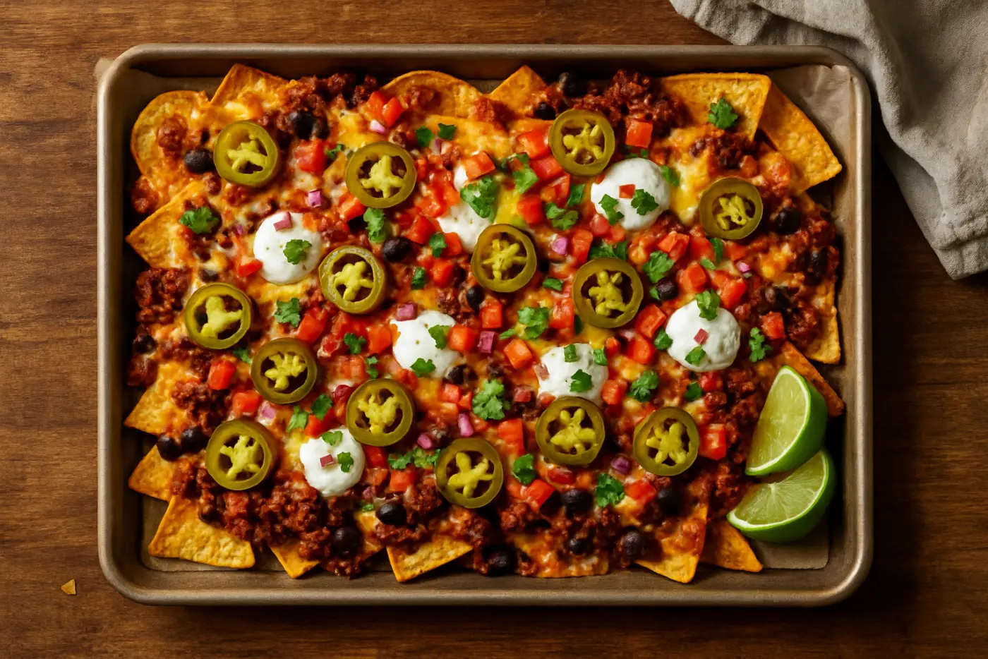 Loaded Beef Nachos with Pickled Jalapeños
