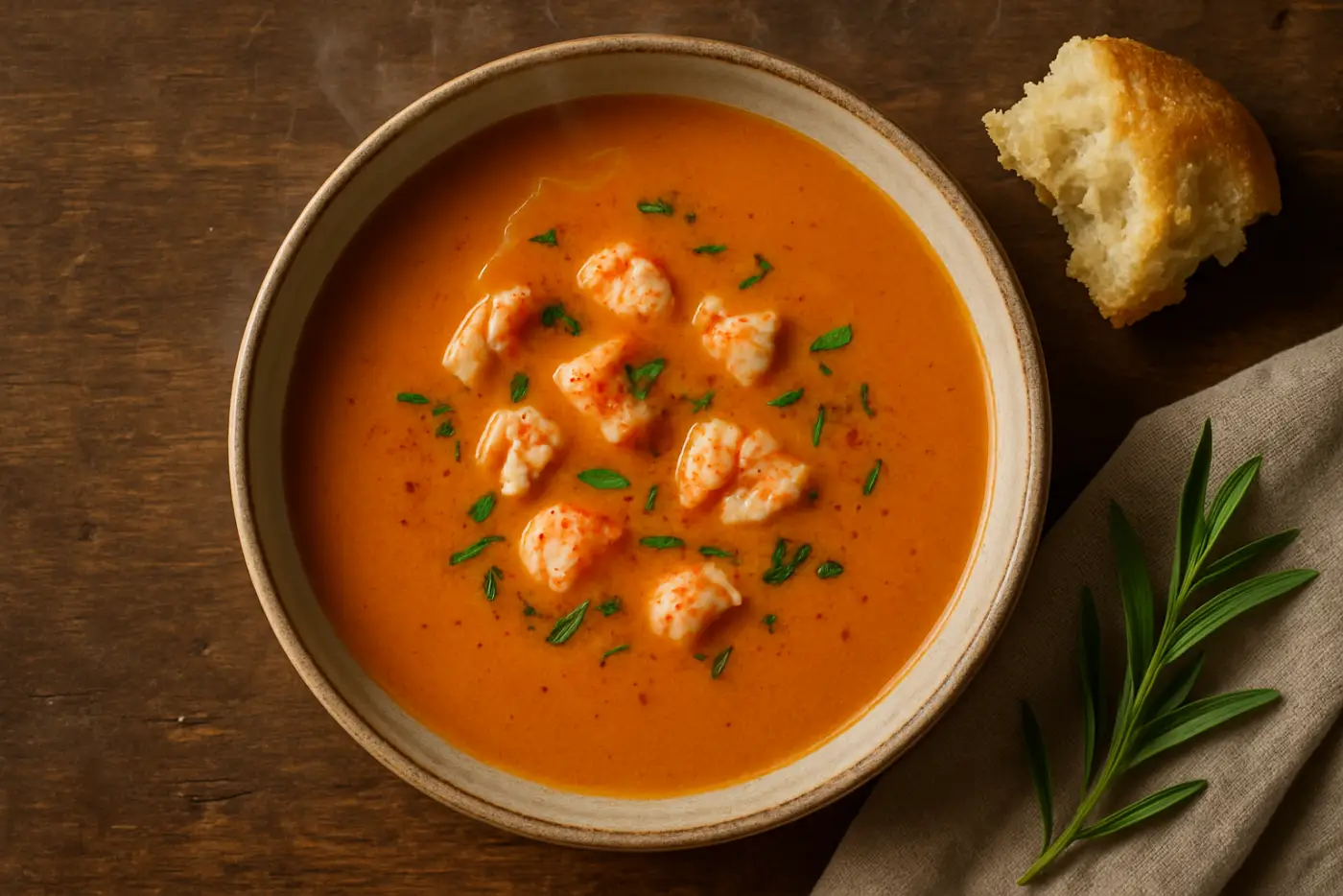 Lobster Bisque with Sherry and Tarragon