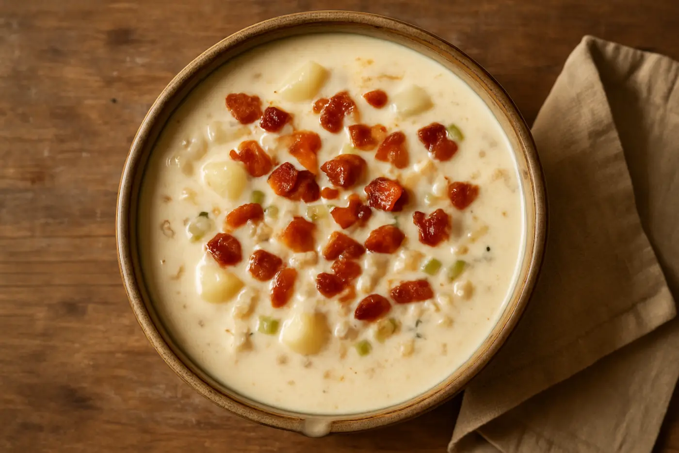 New England Clam Chowder with Bacon