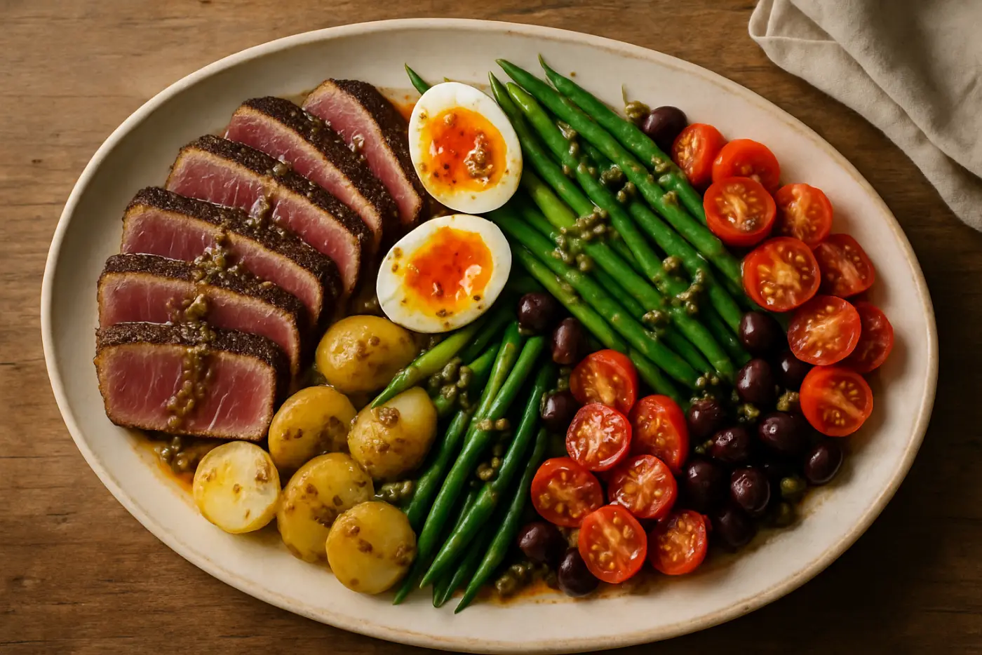 Niçoise Salad with Seared Tuna and Soft-Boiled Eggs