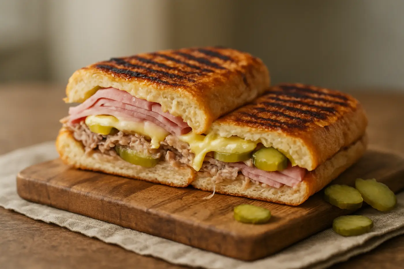 Pressed Cuban Sandwich with Roast Pork and Ham