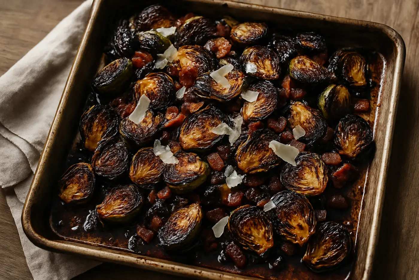 Roasted Brussels Sprouts with Bacon and Balsamic