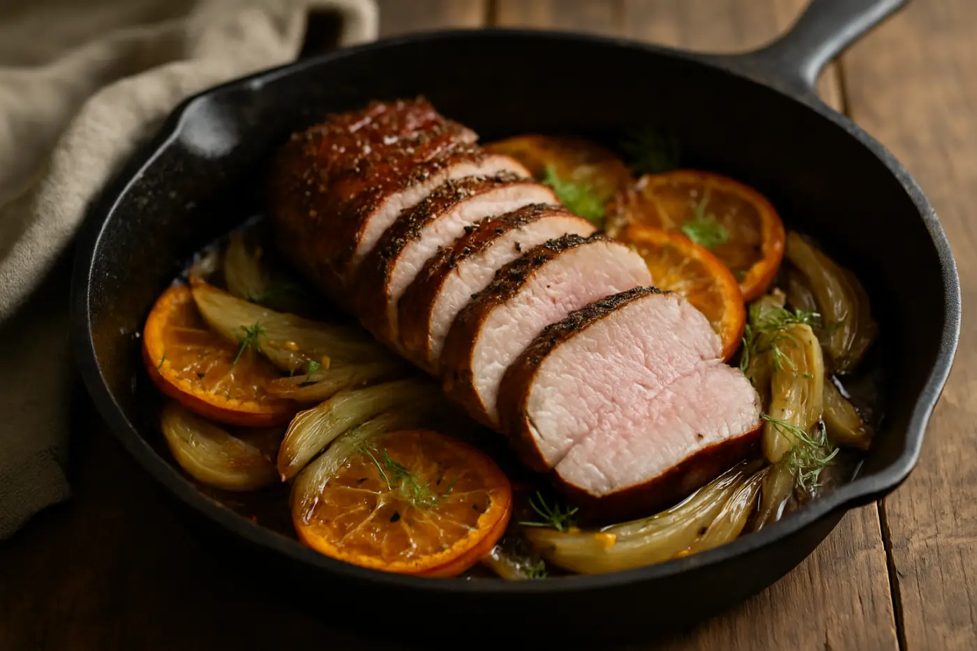 Roasted Pork Tenderloin with Fennel and Orange