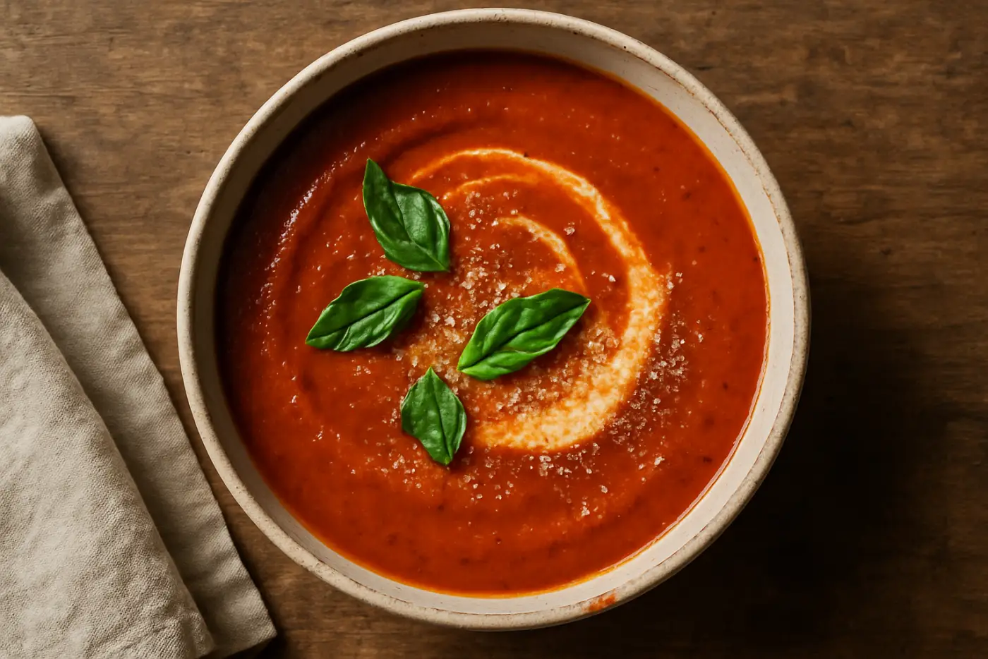 Roasted Tomato Soup with Basil