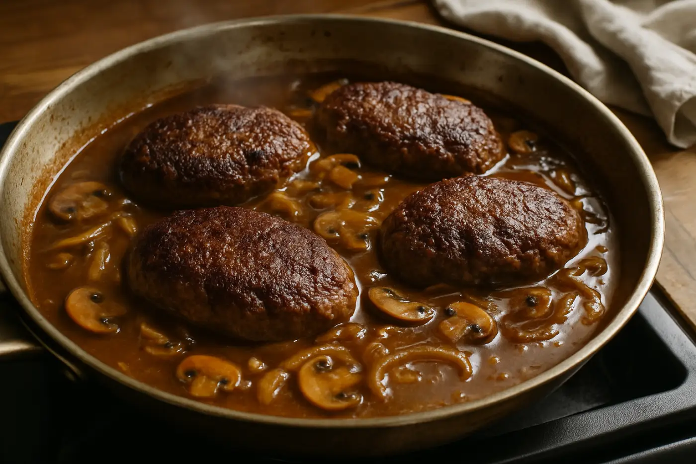 Salisbury Steak with Mushroom Onion Gravy