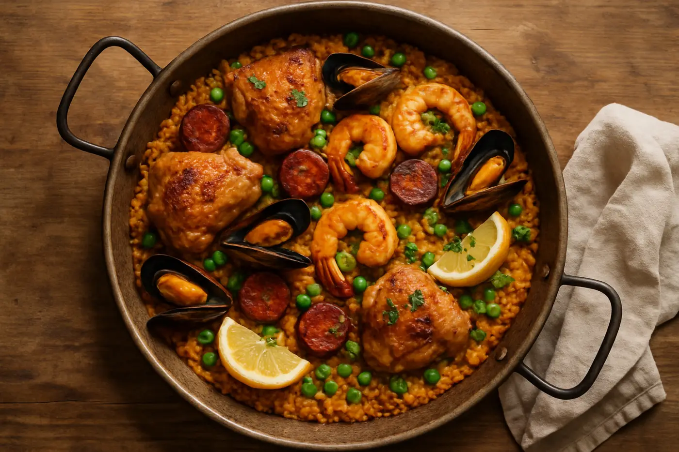 Seafood and Chorizo Paella