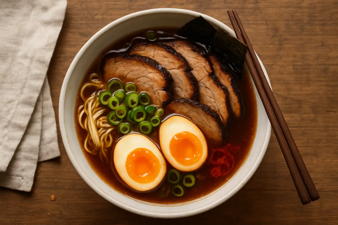 Shoyu Ramen with Pork Chashu and Soft-Boiled Egg