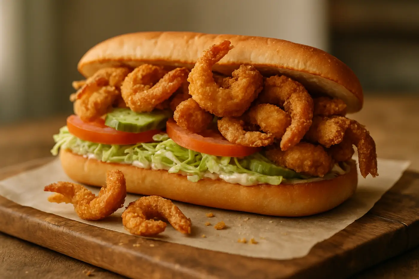 Fried Shrimp Po'boy with Spicy Remoulade