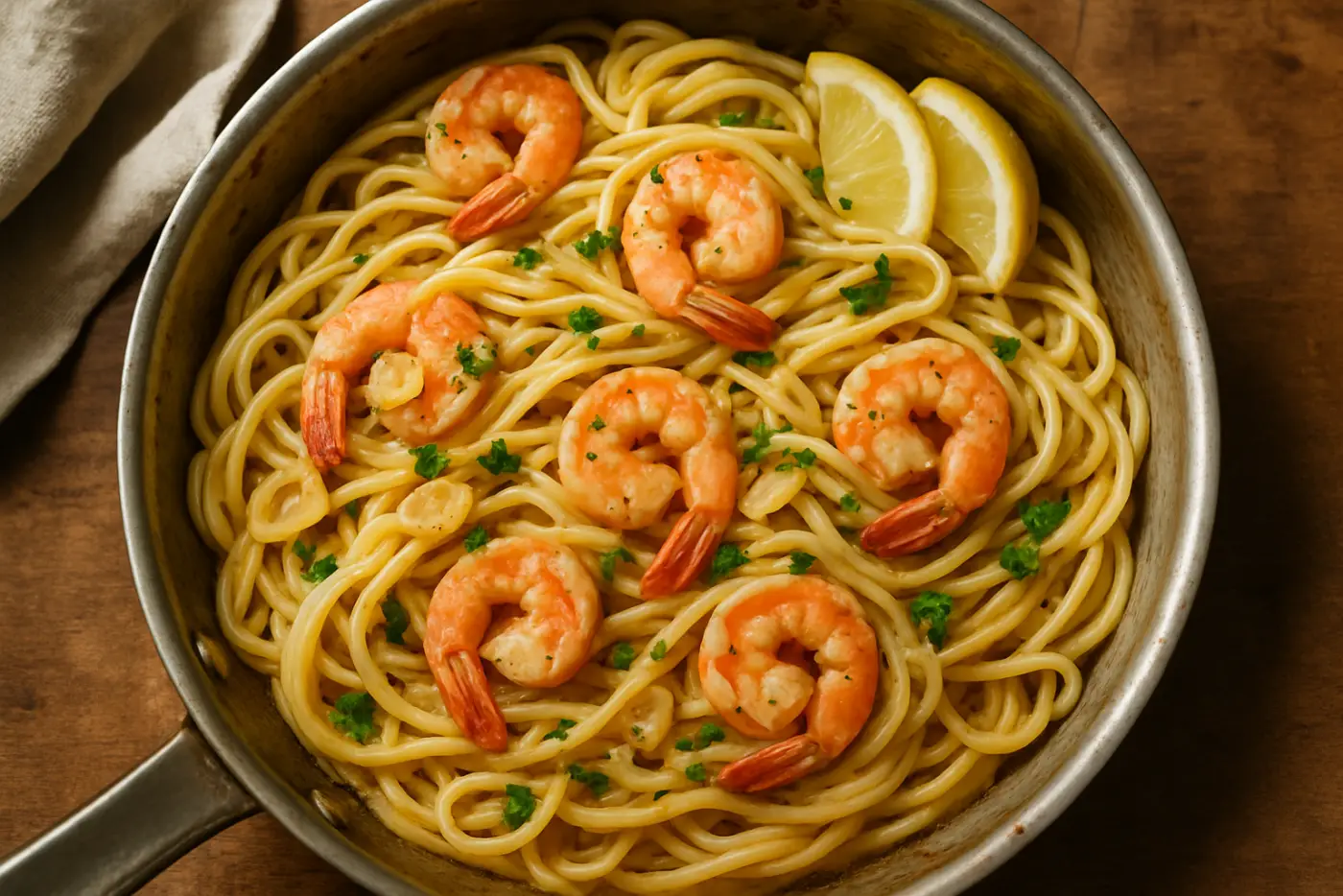 Shrimp Scampi with Linguine and Lemon