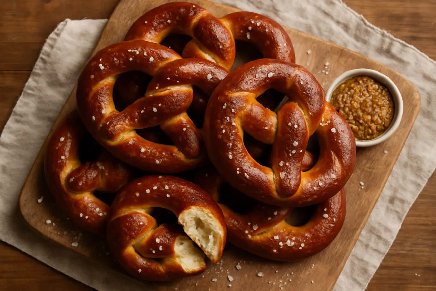Soft Pretzels with Whole-Grain Mustard