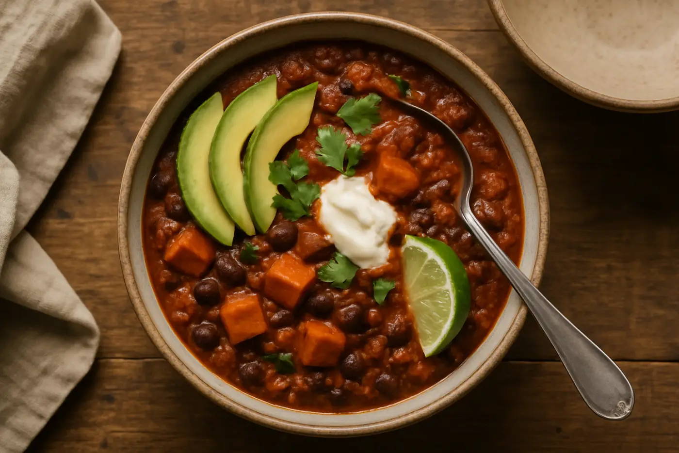 Smoky Sweet Potato and Black Bean Chili