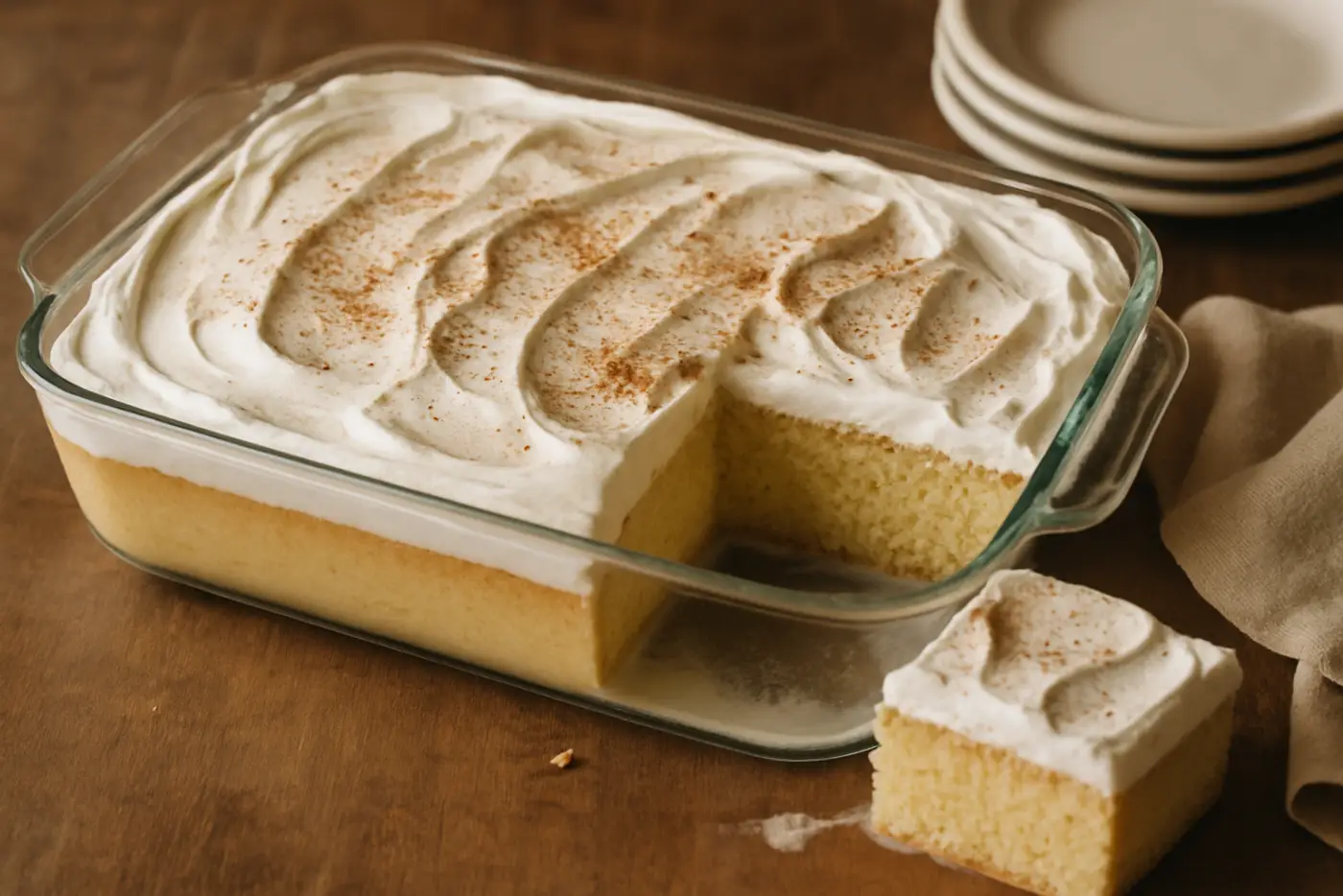 Tres Leches Cake with Whipped Cream